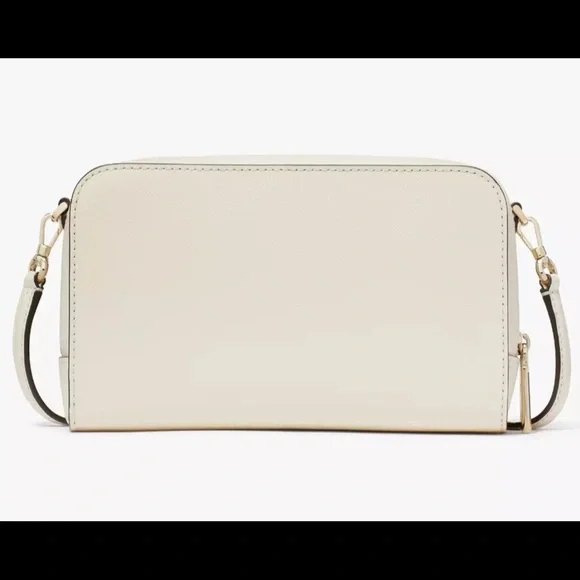 NWOT Kate Spade Stacie Dual Zip Crossbody Bag White Leather Meringue Purse🤍 - Picture 2 of 5